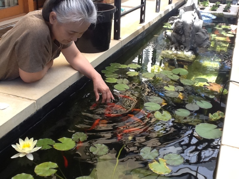 chungsoon  at pond.JPG